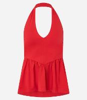 Top Peplum Frente Único Corsetado em Bengaline - 1