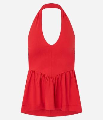 Top Peplum Frente Único Corsetado em Bengaline