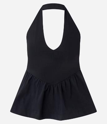 Top Peplum Frente Único Corsetado em Bengaline