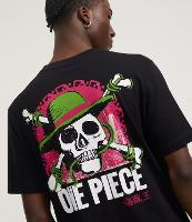 Camiseta Regular em Algodão com Estampa Lettering Straw Hat Pirates One Piece - 3