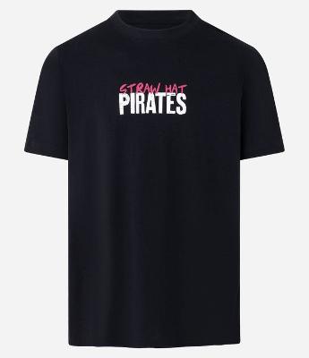 Camiseta Regular em Algodão com Estampa Lettering Straw Hat Pirates One Piece