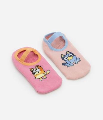 Kit 02 Meias Sapatilha Infantil com Estampa Bluey e Bingo - Tam 19 a 34