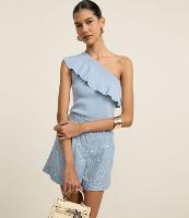 Blusa Ombro Só em Tricô com Babados - 1