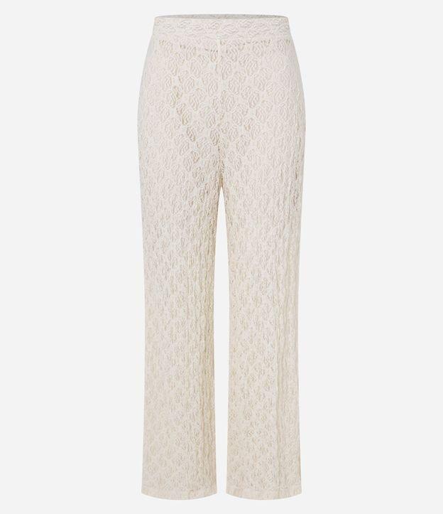 Calça Reta em Renda com Textura Diferenciada - 1