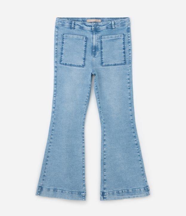 Calça Flare em Jeans com Bordado nos Bolsos Curve & Plus Size - 1