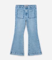 Calça Flare em Jeans com Bordado nos Bolsos Curve & Plus Size - 1