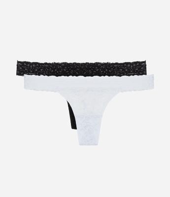 Kit 02 Calcinhas Biquíni Fio em Laise Floral