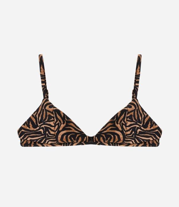 Biquíni Top Triangulo Fixo em Microfibra com Estampa Animal Print Zebrada - 1