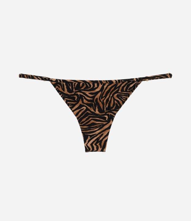 Biquíni Calcinha String em Microfibra com Estampa Animal Print Zebrada e Empina Bumbum - 1