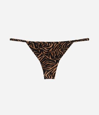 Biquíni Calcinha String em Microfibra com Estampa Animal Print Zebrada e Empina Bumbum