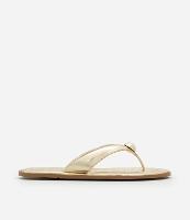 Sandália Rasteira Chinelo com Maxi Esfera e Textura Croco - 1