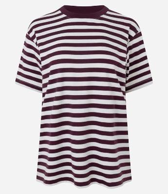 Camiseta Oversized em Algodão Peruano com Listras Horizontais