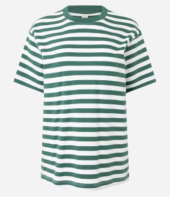 Camiseta Oversized em Algodão Peruano com Listras Horizontais