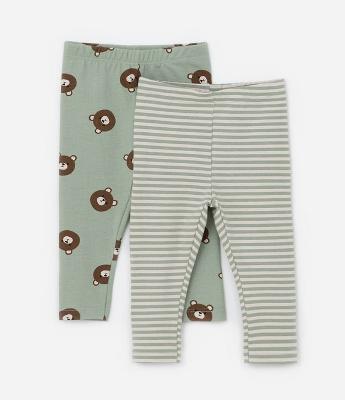 Kit 02 Calças Infantis em Cotton - Tam 0 a 18 meses