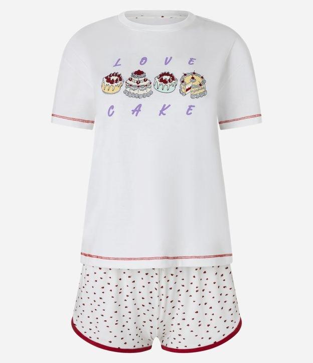 Pijama Short Doll em Algodão com Estampa Love Cake - 1