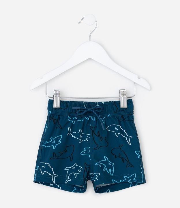 Bermuda Infantil com Estampa de Tubarão - Tam 1 a 6 Anos - 1