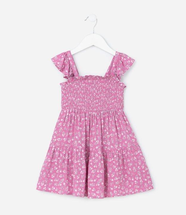 Vestido Infantil em Viscose com Estampa de Florzinha e Babadinhos - Tam 1 a 6 Anos - 1