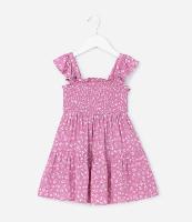 Vestido Infantil em Viscose com Estampa de Florzinha e Babadinhos - Tam 1 a 6 Anos - 1