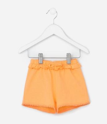 Short Infantil com Babadinho e Pompons - Tam 1 a 5 Anos
