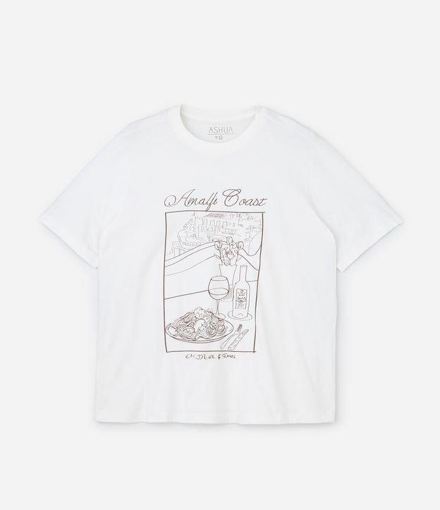 Camiseta Alongada com Estampa Amalfi Coast Curve Plus Size - 1