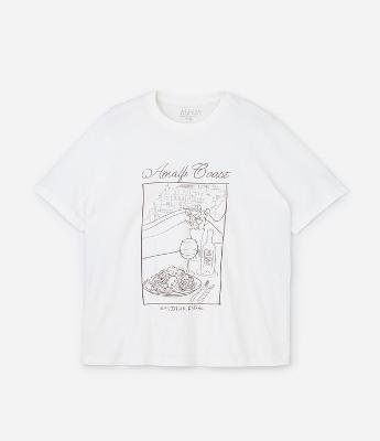 Camiseta Alongada com Estampa Amalfi Coast Curve Plus Size