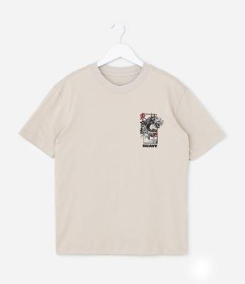 Camiseta Infantil Estampa Frente e Costas Dragão Japonês - Tam 5 a 14 Anos