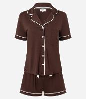 Pijama Short Doll Americano em Viscolycra com Vieses Contrastantes - 1