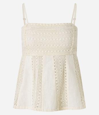 Blusa Curta em Renda Guipire com Alcinha