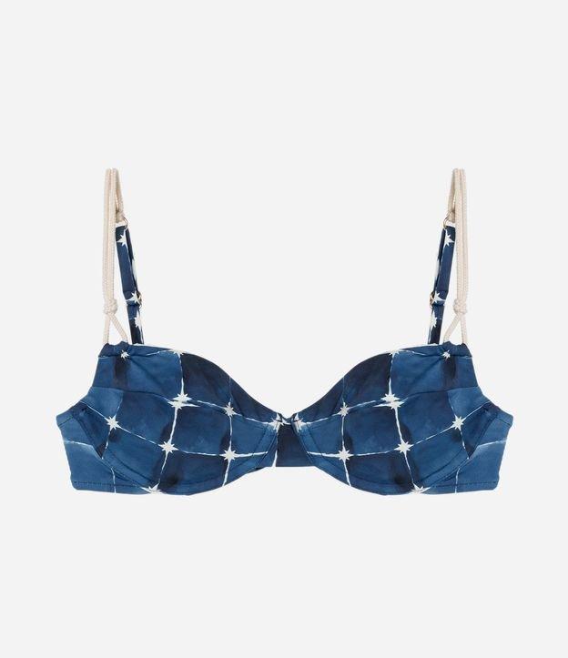 Biquíni Top Meia Taça em Microfibra com Estampa Aquarelada e Alça Elástica - 1
