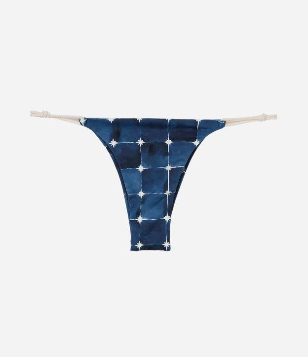 Biquíni Calcinha String em Microfibra com Estampa Aquarelada e Lateral de Cordinha - 1