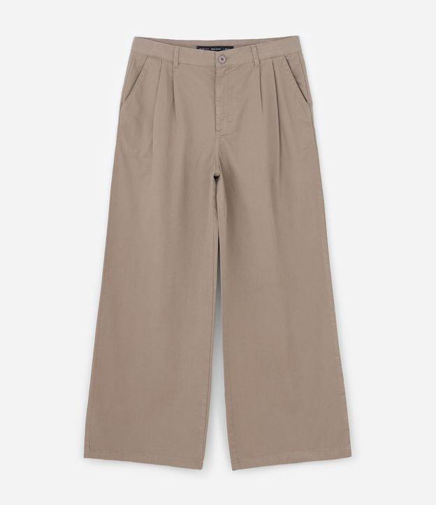 Calça Mega Baggy em Sarja com Pregas e Bolso Faca - 1