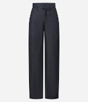 Calça Wide Leg Cintura Alta em Jeans com Cós Alfaiatado - 1