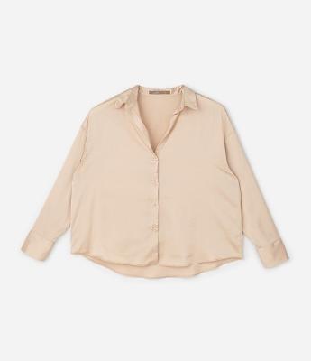 Camisa em Cetim Curve & Plus Size