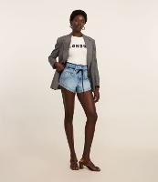 Short Cintura Alta Jeans com Cós Desfeito e Cinto Cadarço - 2