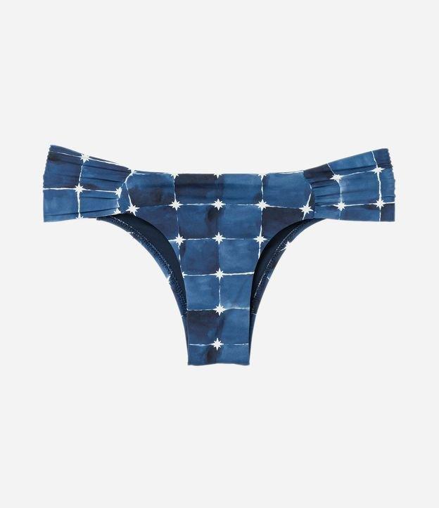 Biquíni Calcinha Lateral Drapeada em Microfibra com Estampa Aquarelada - 1
