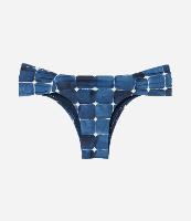 Biquíni Calcinha Lateral Drapeada em Microfibra com Estampa Aquarelada - 1