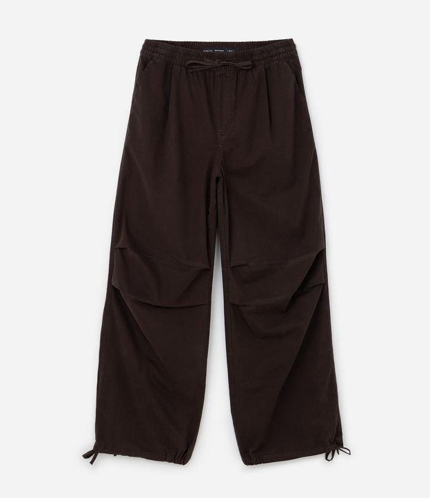 Calça Mega Baggy em Sarja com Ajuste na Barra - 1