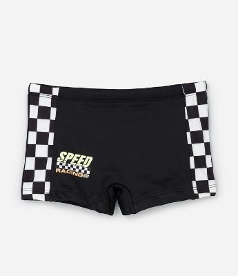 Sunga Infantil com Proteção UV Estampa Racing - Tam 5 a 14 Anos