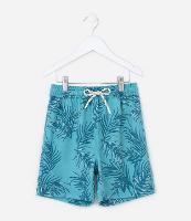 Bermuda Infantil com Estampa Folhagens - Tam 5 a 14 Anos - 1