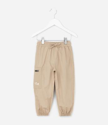 Calça Infantil em Sarja com Bolso e Zíper - Tam 1 a 6 Anos