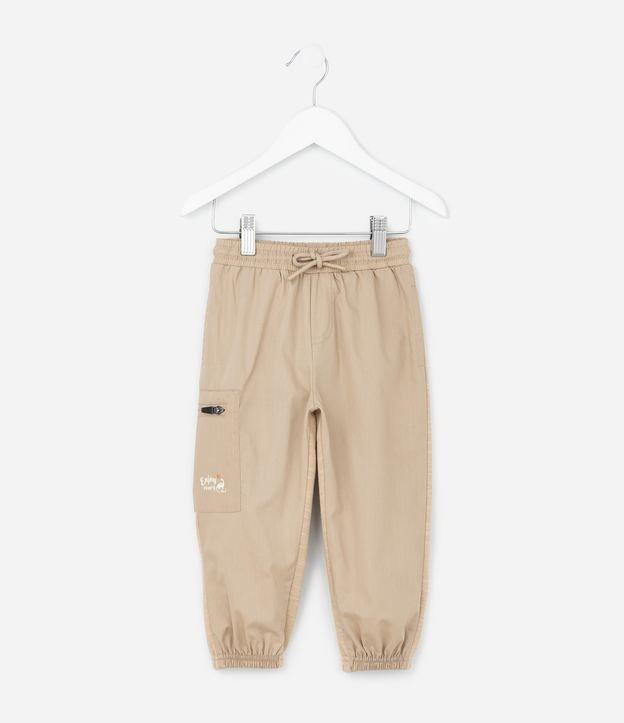 Calça Infantil em Sarja com Bolso e Zíper - Tam 1 a 6 Anos - 1
