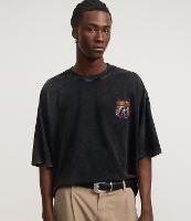 Camiseta Oversized em Algodão com Estampa de Placas Marmorizada - 2