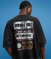 Camiseta Oversized em Algodão com Estampa de Placas Marmorizada - 3