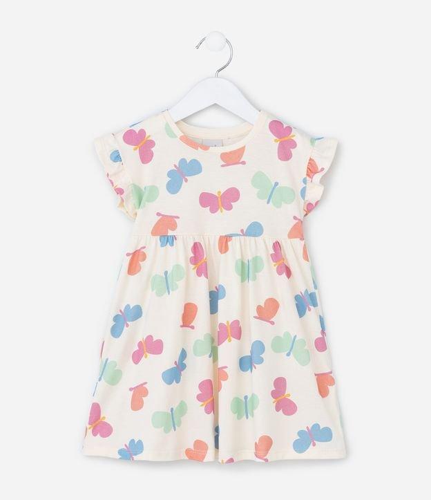 Vestido Infantil com Estampa de Borboletas - Tam 1 a 6 Anos - 1
