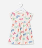 Vestido Infantil com Estampa de Borboletas - Tam 1 a 6 Anos - 1