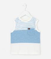 Regata Infantil com Bolsinho e Estampa Listras - Tam 1 a 6 Anos - 1