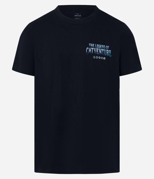 Camiseta Regular em Algodão com Estampa Lettering The Legend Of Catventure - 1