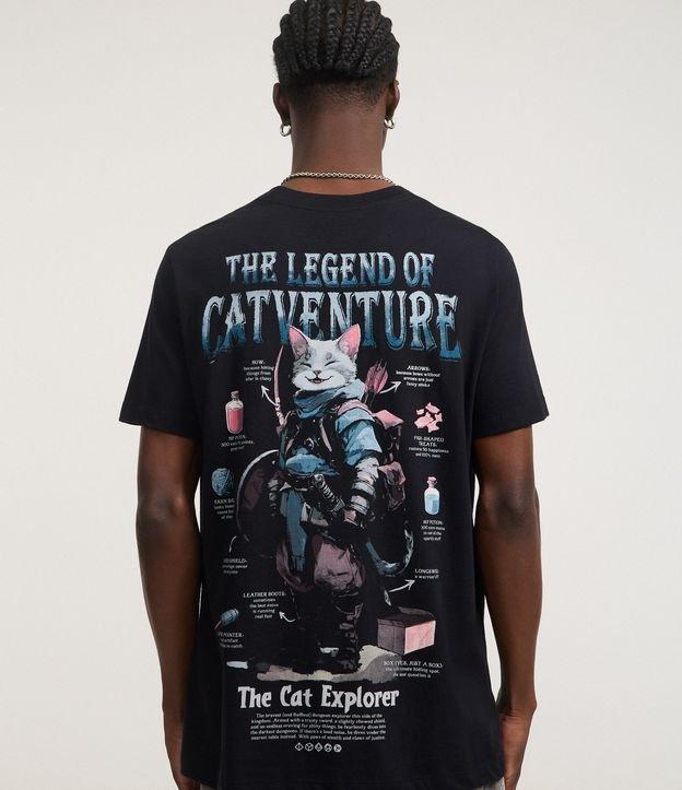 Camiseta Regular em Algodão com Estampa Lettering The Legend Of Catventure - 3