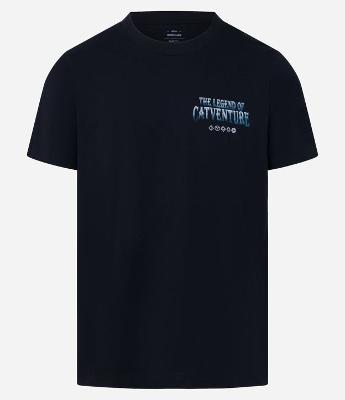 Camiseta Regular em Algodão com Estampa Lettering The Legend Of Catventure