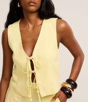 Colete em Viscolinho com Decote V Amarração - 2